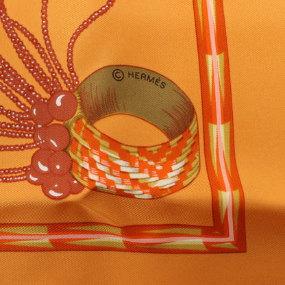 Hermès Carré 90 "BRAZIL" 100% Silk Scarf in Orange