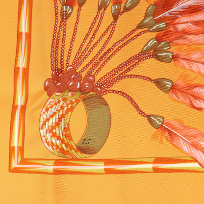 Hermès Carré 90 "BRAZIL" 100% Silk Scarf in Orange
