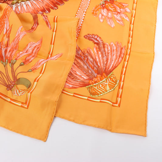 Hermès Carré 90 "BRAZIL" 100% Silk Scarf in Orange