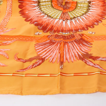 Hermès Carré 90 "BRAZIL" 100% Silk Scarf in Orange