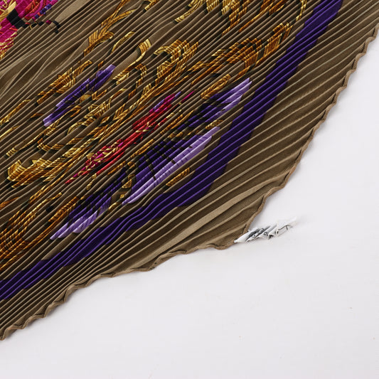 Hermès Carré 90 "Cheval Turc" 100% Silk Scarf in Khaki