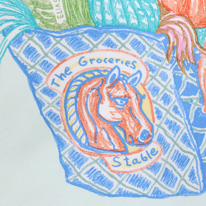Hermès Carré 90 "Chevaloscope Neon" Seidentaschentuch in Grün