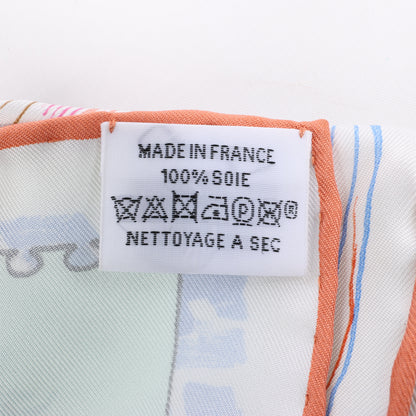 Hermès Carré 90 "Chevaloscope Neon" Seidentaschentuch in Grün