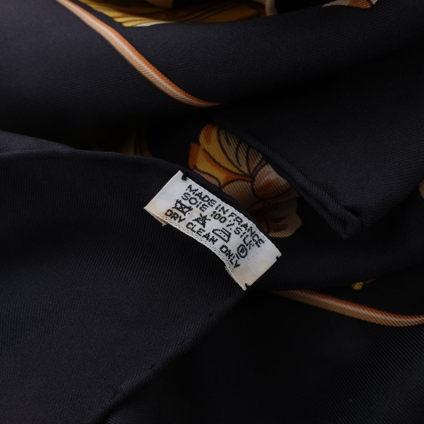 Hermès Carré 90 "Copeaux" 100% Silk Scarf in Black