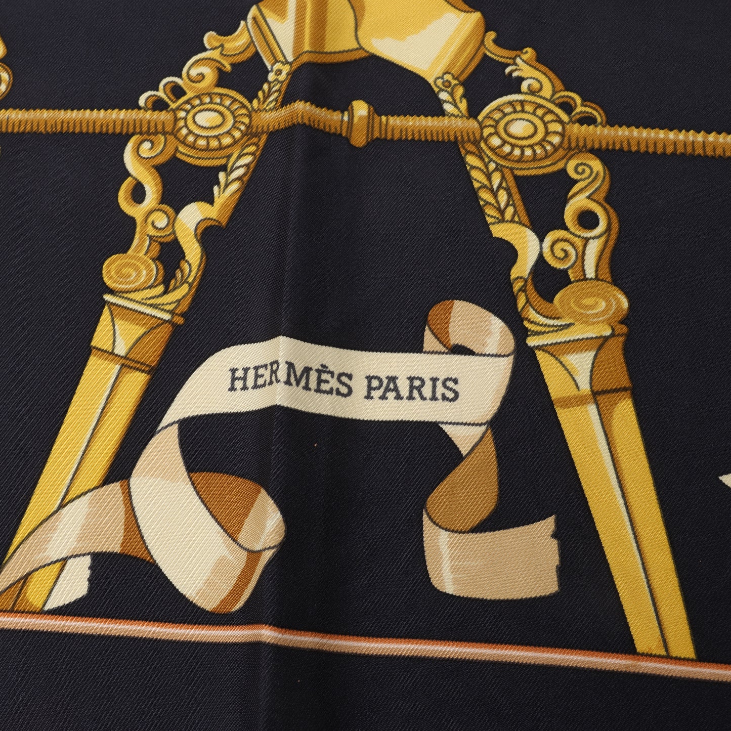 Hermès Carré 90 "Copeaux" 100% Silk Scarf in Black