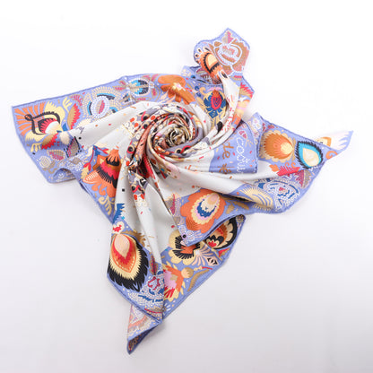 Hermès Carré 90 „Costume de Fete“ Schal aus 100 % Seide in Lila