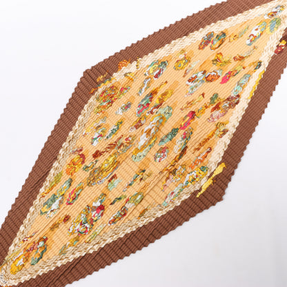Hermès Carré 90 "Couvee D Hermes" 100% Silk Scarf in Brown