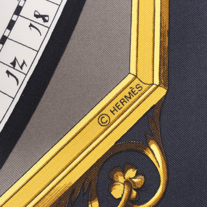 Hermès Carré 90 „ DIES ET HORE“ Seidentaschentuch in Schwarz