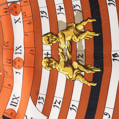 Hermès Carré 90 „ DIES ET HORE“ Seidentaschentuch in Schwarz