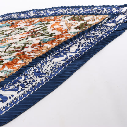 Hermès Carré 90 "EARLY AMERICA" 100% Silk Scarf in Navy