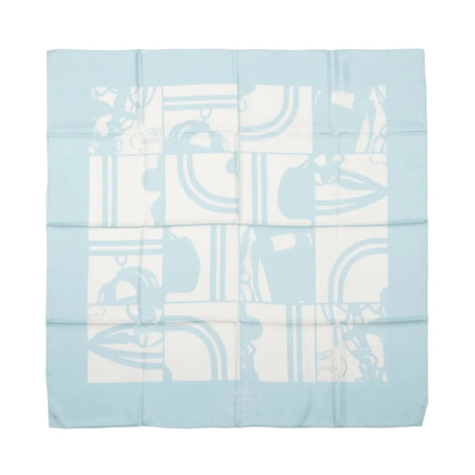 Hermès Carré 90 „EN DESORDRE“ Schal aus 100 % Seide in Blau