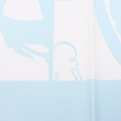 Hermès Carré 90 „EN DESORDRE“ Schal aus 100 % Seide in Blau