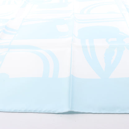 Hermès Carré 90 „EN DESORDRE“ Schal aus 100 % Seide in Blau