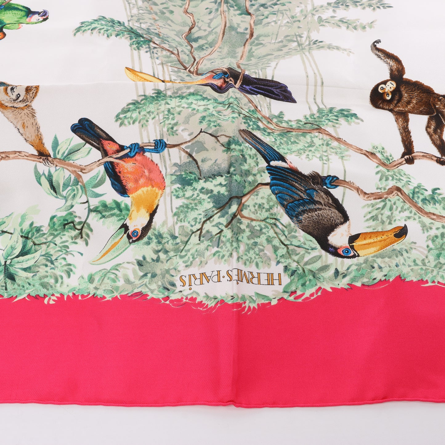 Hermès Carré  90 "EQUATEUR" 100% Silk Scarf in Pink
