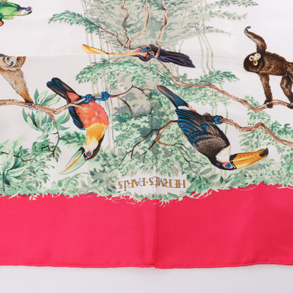 Hermès Carré  90 "EQUATEUR" 100% Silk Scarf in Pink