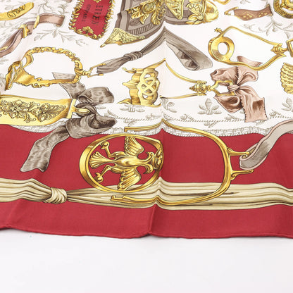 Hermès Carré 90 „ETRIERS“ Seidentaschentuch in Rot