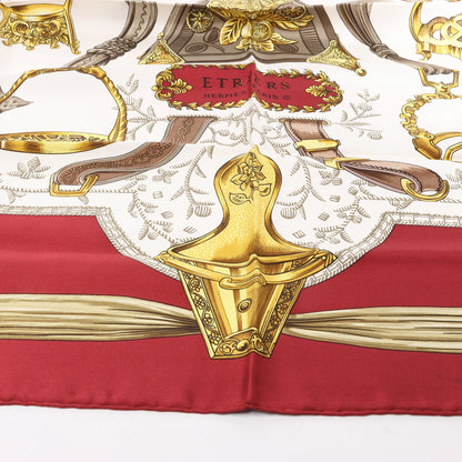 Hermès Carré 90 „ETRIERS“ Seidentaschentuch in Rot