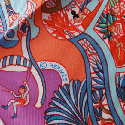 Hermès Carré 90 "Exposition Universelle" 100% Silk Scarf in Pink