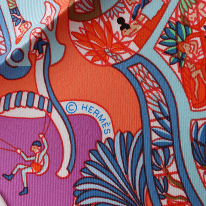Hermès Carré 90 „Exposition Universelle“ Schal aus 100 % Seide in Rosa