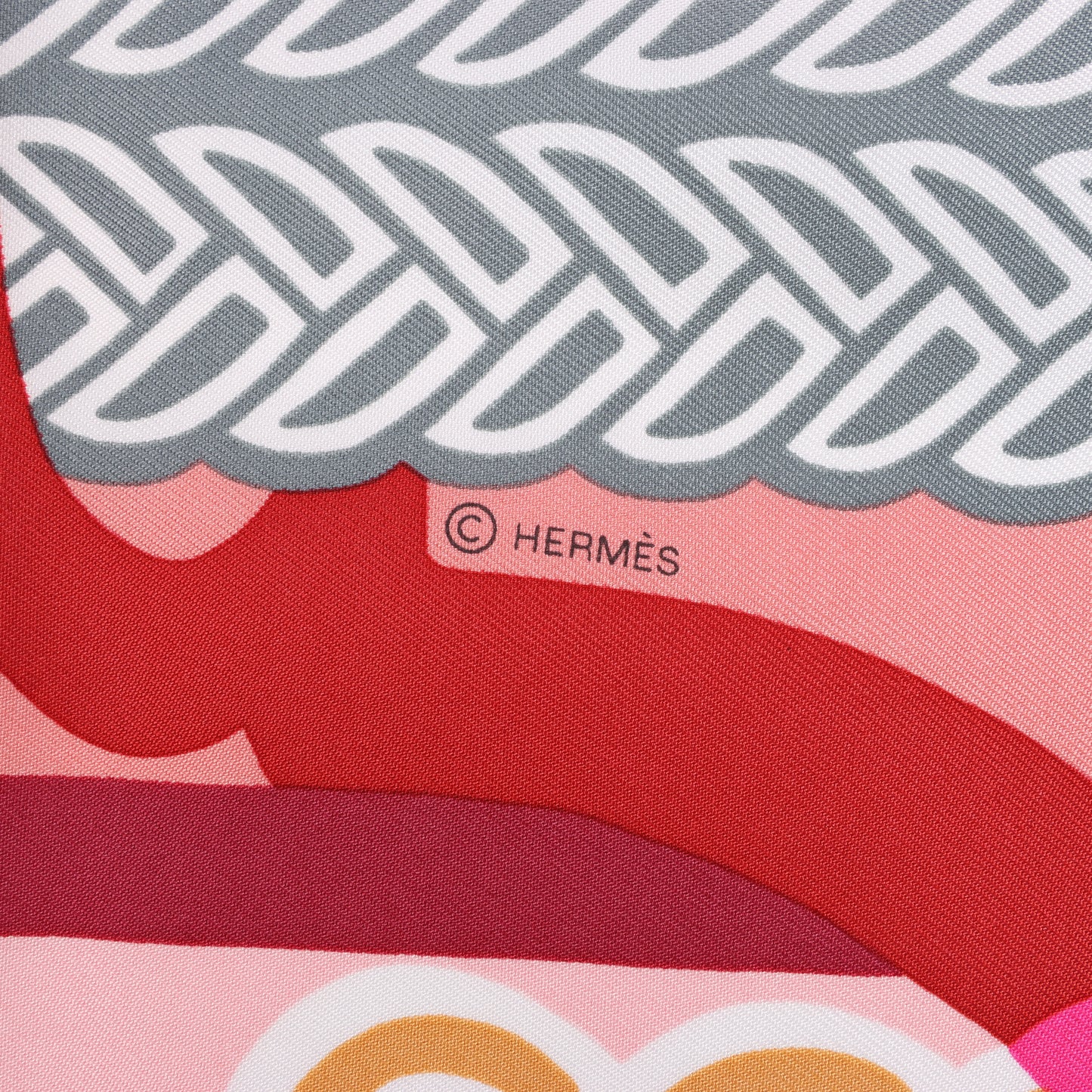 Hermès Carré 90 "Fantaisie D'etriers" 100% Silk Scarf in Orange