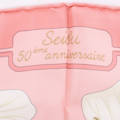 Hermès Carré 90 " Flora Graeca" 100% Silk Scarf in Pink