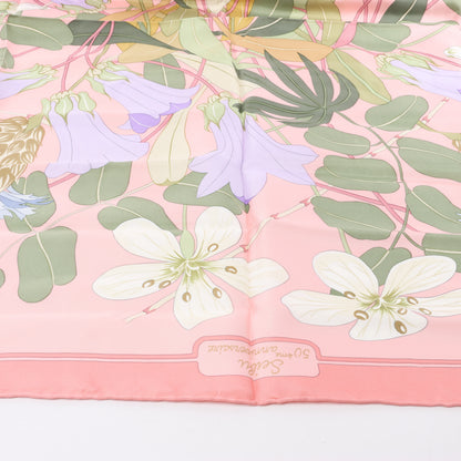 Hermès Carré 90 " Flora Graeca" 100% Silk Scarf in Pink