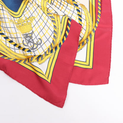 Hermès Carré 90 „GRANDE TENUE“ Seidentaschentuch in Burgund