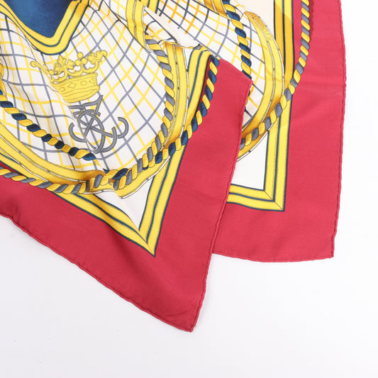 Hermès Carré 90 „GRANDE TENUE“ Seidentaschentuch in Burgund