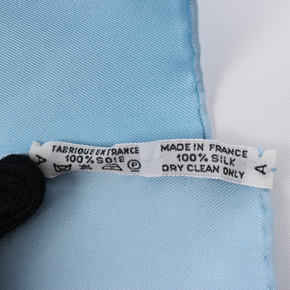 Hermès Carré 90 "Giverny Gardens" 100% Silk Scarf in Blue