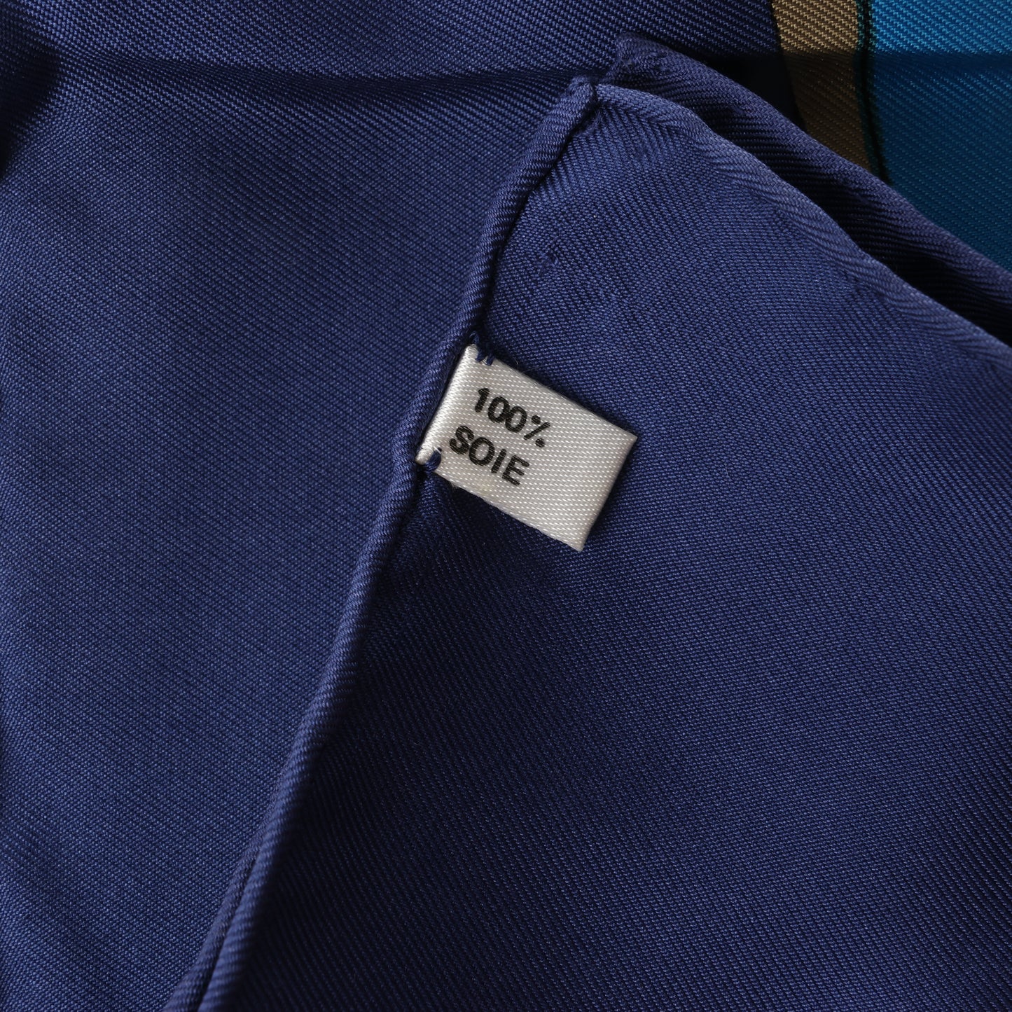 Hermès Carré 90 "Ingrid" 100% Silk Scarf in Navy Blue