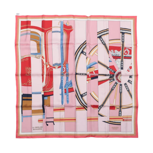 Hermès Carré 90 "LA BERLINE BAYADERE" 100% Silk Scarf in Pink
