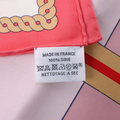 Hermès Carré 90 "LA BERLINE BAYADERE" 100% Silk Scarf in Pink