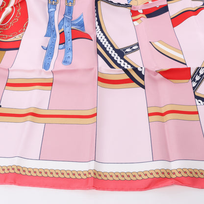 Hermès Carré 90 "LA BERLINE BAYADERE" 100% Silk Scarf in Pink