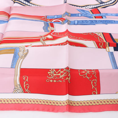 Hermès Carré 90 "LA BERLINE BAYADERE" 100% Silk Scarf in Pink