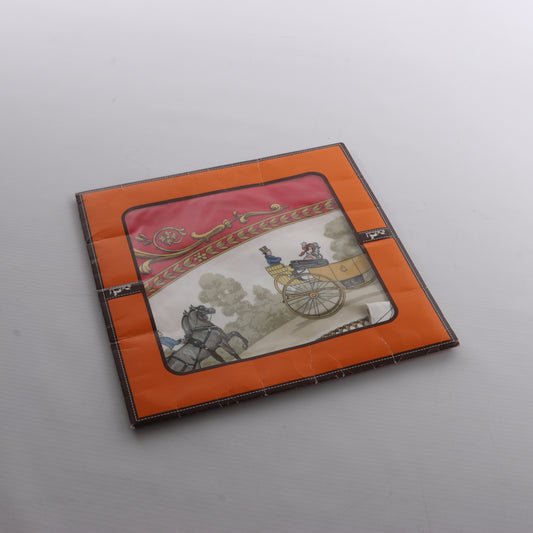 Hermès Carré 90 "LA PROMENADE DE LONGCHAMPS" 100% Silk Scarf in Red