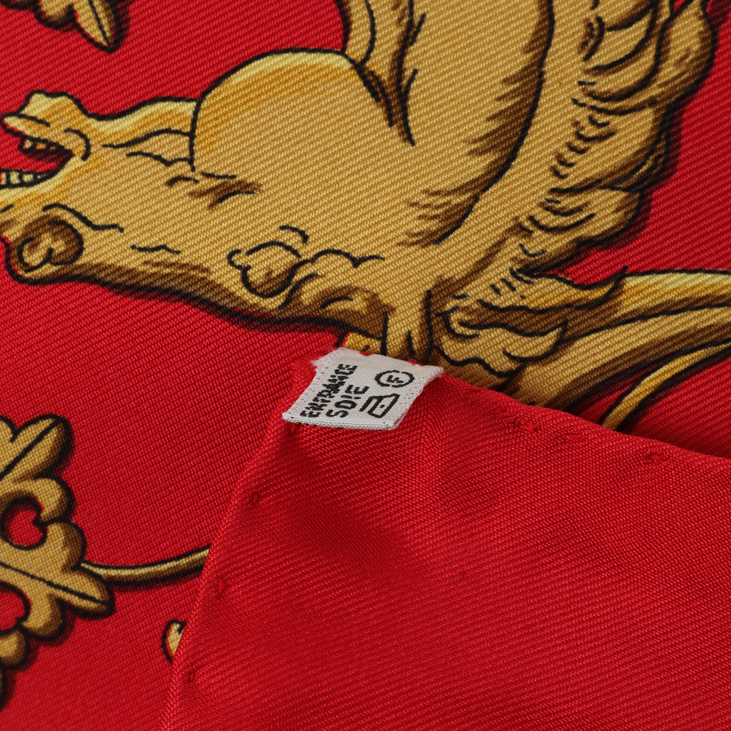 Hermès Carré 90 "LA PROMENADE DE LONGCHAMPS" 100% Silk Scarf in Red