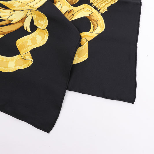 Hermès Carré 90 "LE MORS A LA CONETABLE" 100% Seidenschal in Schwarz