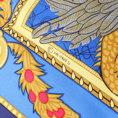 Hermès Carré 90 „LES BISSONE DE VENISE“ Schal aus 100 % Seide in Blau