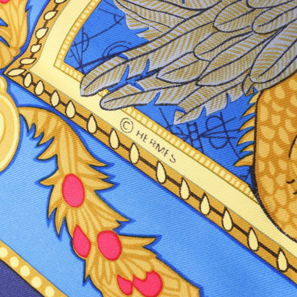 Hermès Carré 90 „LES BISSONE DE VENISE“ Schal aus 100 % Seide in Blau