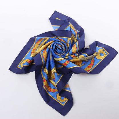 Hermès Carré 90 „LES BISSONE DE VENISE“ Schal aus 100 % Seide in Blau