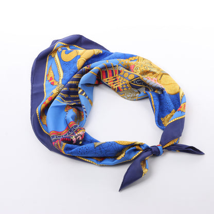 Hermès Carré 90 „LES BISSONE DE VENISE“ Schal aus 100 % Seide in Blau