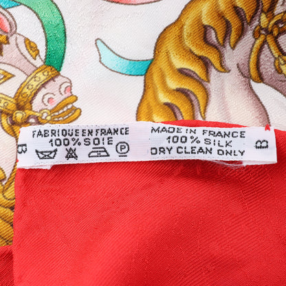 Hermès Carré 90 „LUNAPARK“ 100% Seidenschal in Rot