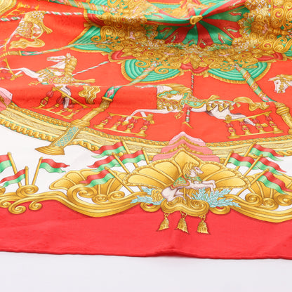 Hermès Carré 90 „LUNAPARK“ 100% Seidenschal in Rot