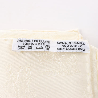 Hermès Carré 90 "L'INSTRVCTION DV ROY" 100% Seidenschal in Creme