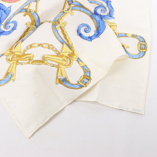Hermès Carré 90 "L’INSTRVCTION DV ROY" 100% Silk Scarf in Cream