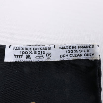 Hermès Carré 90 "L'OR DES CHEFS" 100% Seidenschal in Schwarz