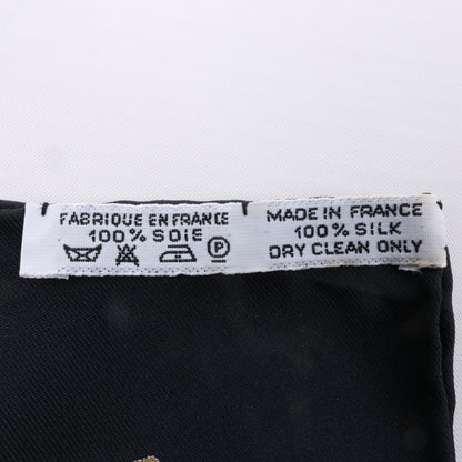 Hermès Carré 90 "L'OR DES CHEFS" 100% Silk Scarf in Black