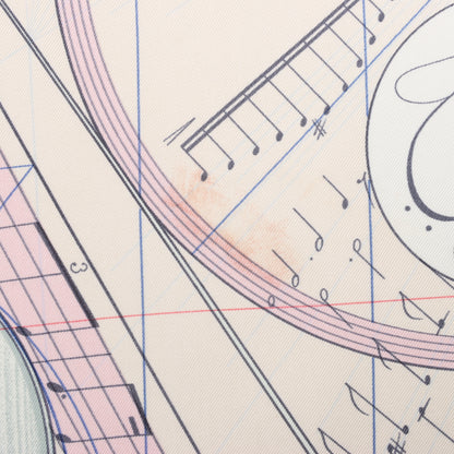 Hermès Carré 90 „La Musique Des Spheres“ Schal aus 100 % Seide in Rosa