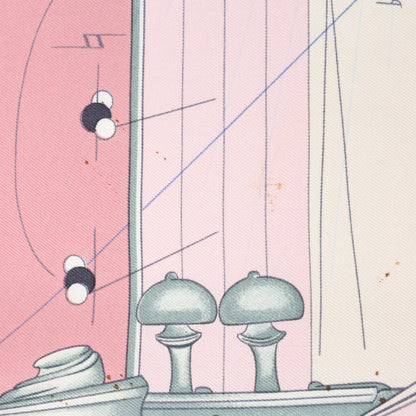 Hermès Carré 90 „La Musique Des Spheres“ Schal aus 100 % Seide in Rosa