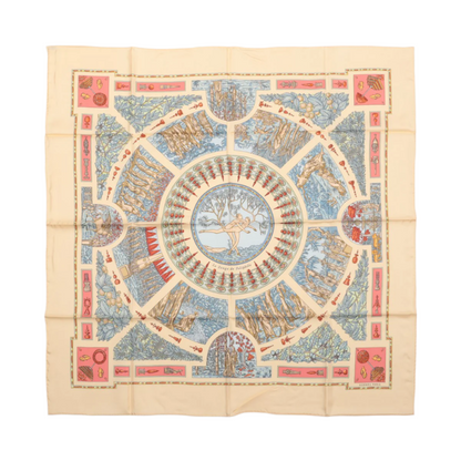 Hermès Carré 90 "Le Songe de Poliphile" 100% Silk Scarf in Beige